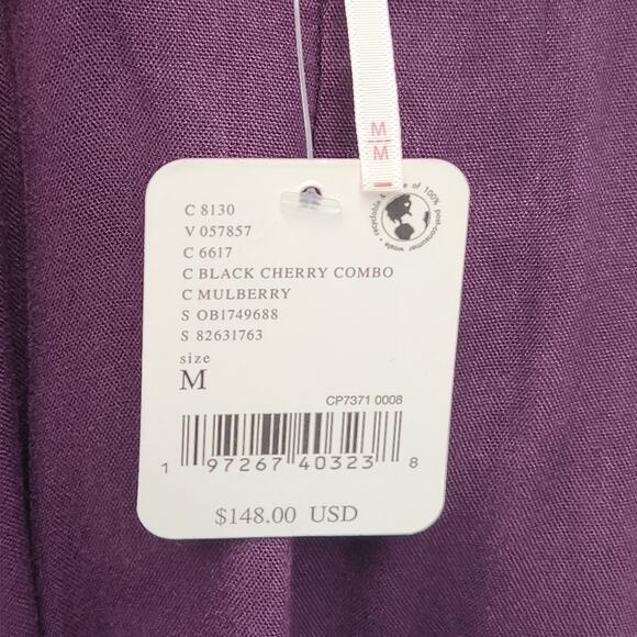 NWT Free People Purple Floral 3/4 Sleeve Portia Printed Boho Mini Dress Women  M - Picture 7 of 14